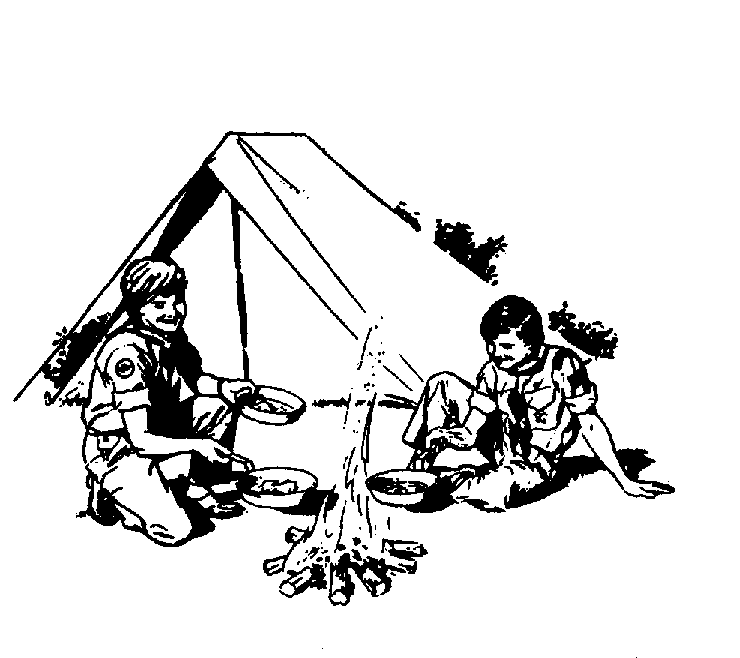 Bål ved teltet